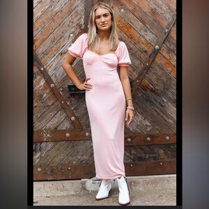Free People Bel Air beach pink midi dress